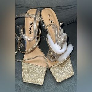 Gold heels brought from shein